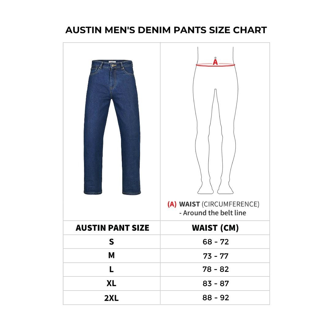 Austin Denim size chart